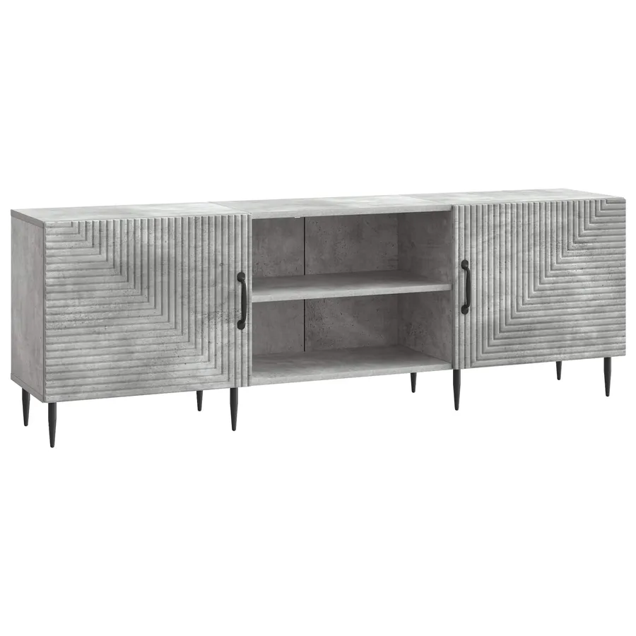 Meuble TV Gris béton 150 x 31 x 50 cm Bois d'ingénierie - 2