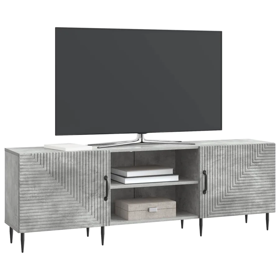 Meuble TV Gris béton 150 x 31 x 50 cm Bois d'ingénierie - 3