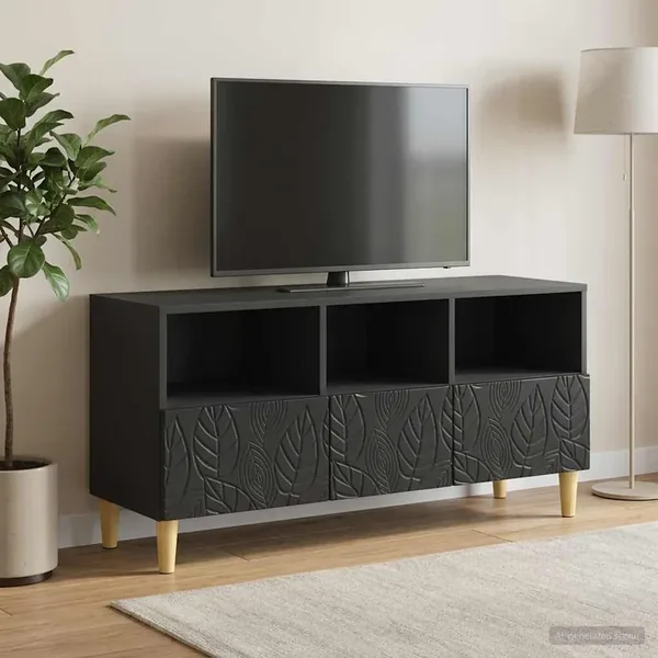 Meuble TV 102 x 34,5 x 50 cm Noir Bois d'ingénierie