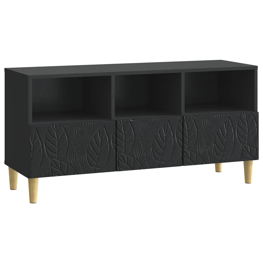 Meuble TV 102 x 34,5 x 50 cm Noir Bois d'ingénierie - 2