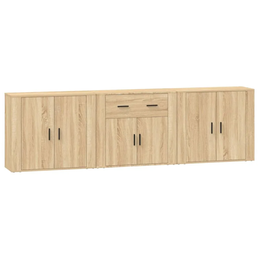 Buffets 3 pcs Chêne sonoma Bois d'ingénierie - 2