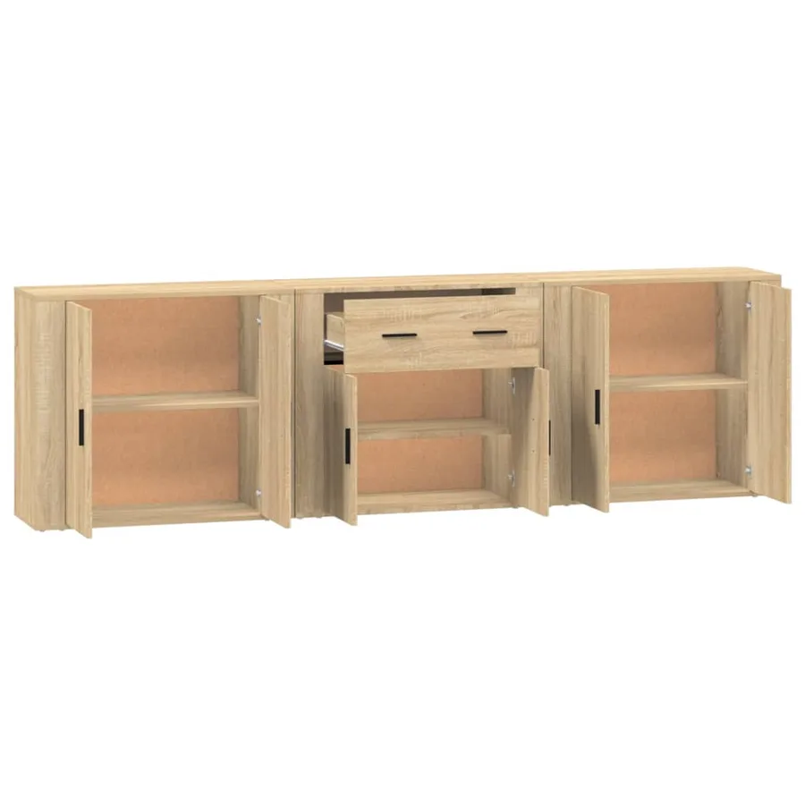 Buffets 3 pcs Chêne sonoma Bois d'ingénierie - 5