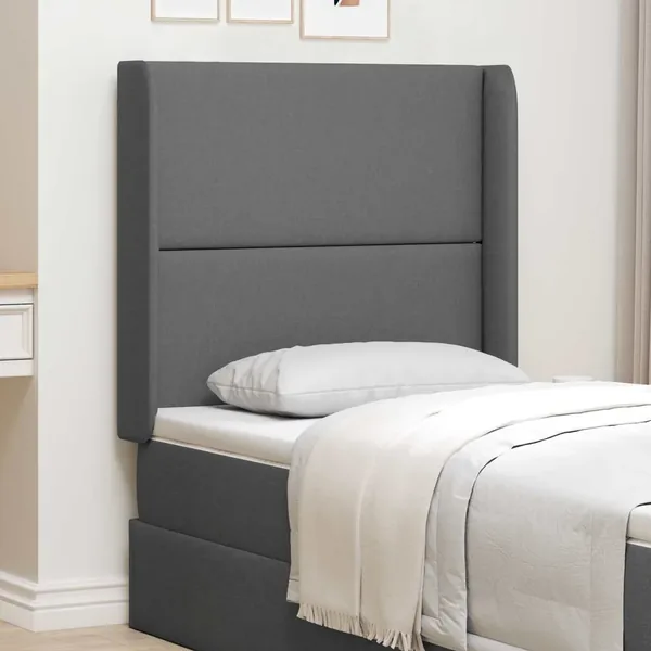 Oreille de tête de lit Gris 80 x 16 x 4 cm tissu