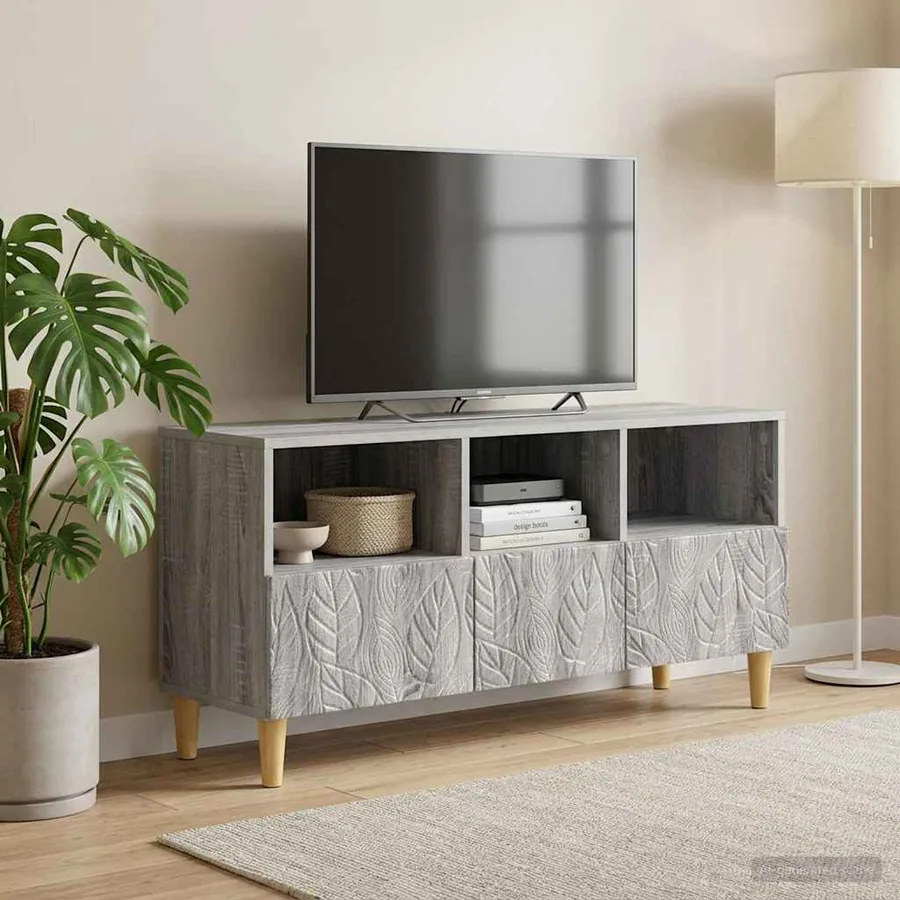 Meuble TV 102 x 34,5 x 50 cm Sonoma gris Bois d'ingénierie - 3