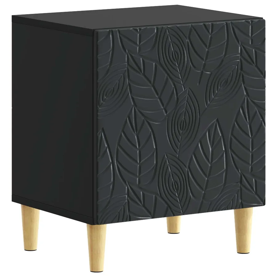 Table de chevet Noir 43 x 34,5 x 50 cm Bois d'ingénierie - 2