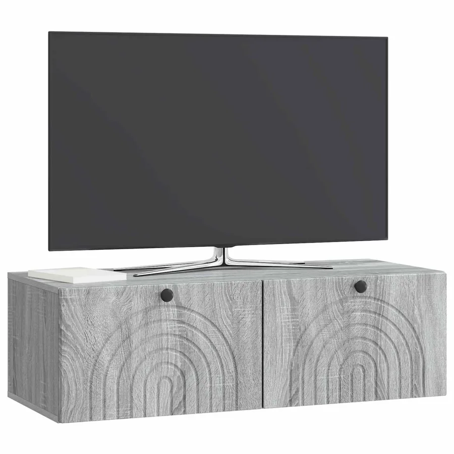 Meuble TV mural Sonoma gris 99 x 41 x 30 cm Bois d'ingénierie - 3