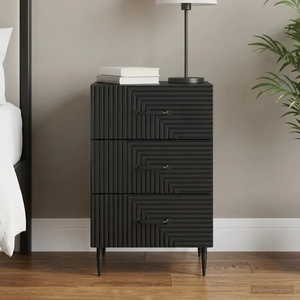 Cabinet de chevet Noir 43 x 41 x 66,5 cm Bois d'ingénierie