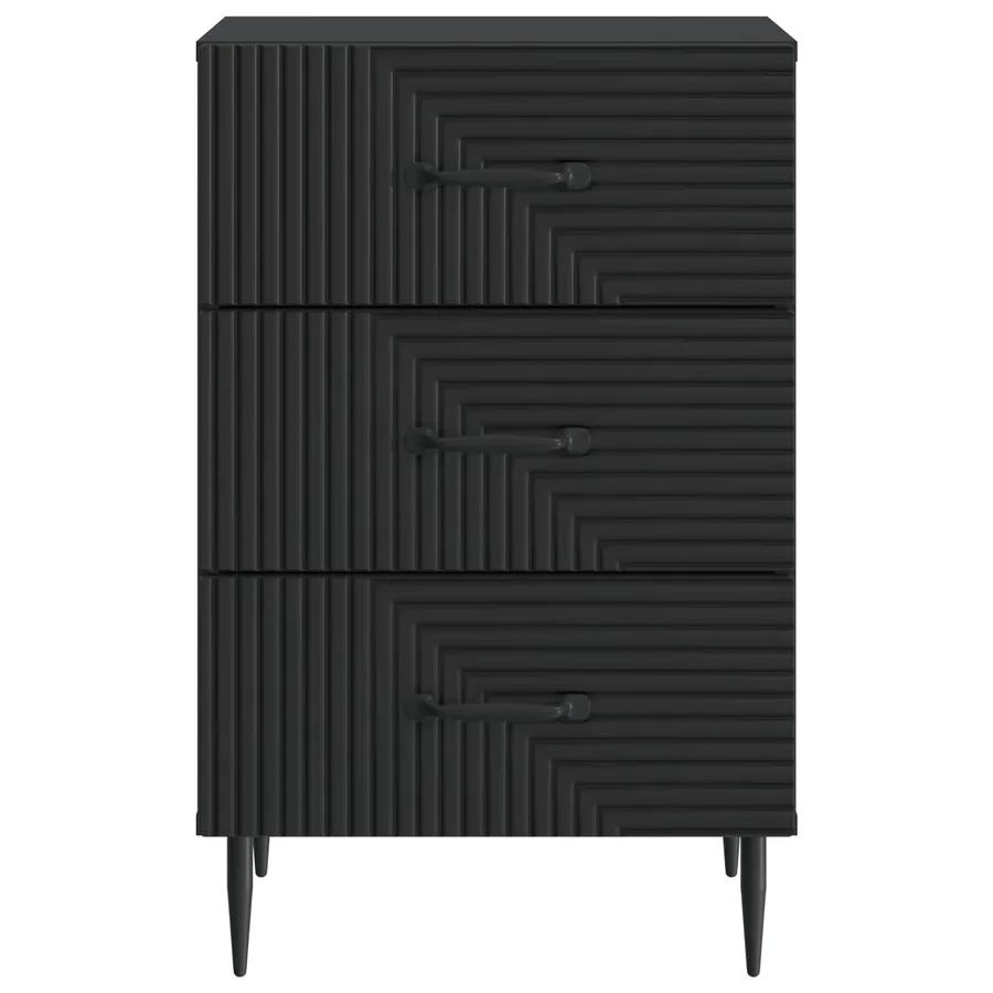 Cabinet de chevet Noir 43 x 41 x 66,5 cm Bois d'ingénierie - 5
