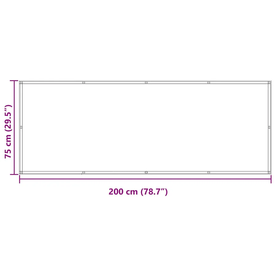Écran de balcon Bordeaux 75 x 200 cm Oxford alu enduit de PU - 7