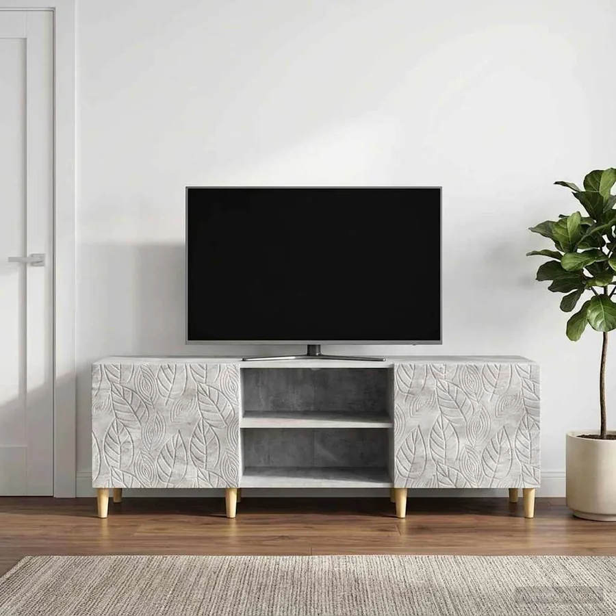 Meuble TV 150 x 31 x 50 cm Gris béton Bois d'ingénierie - 3