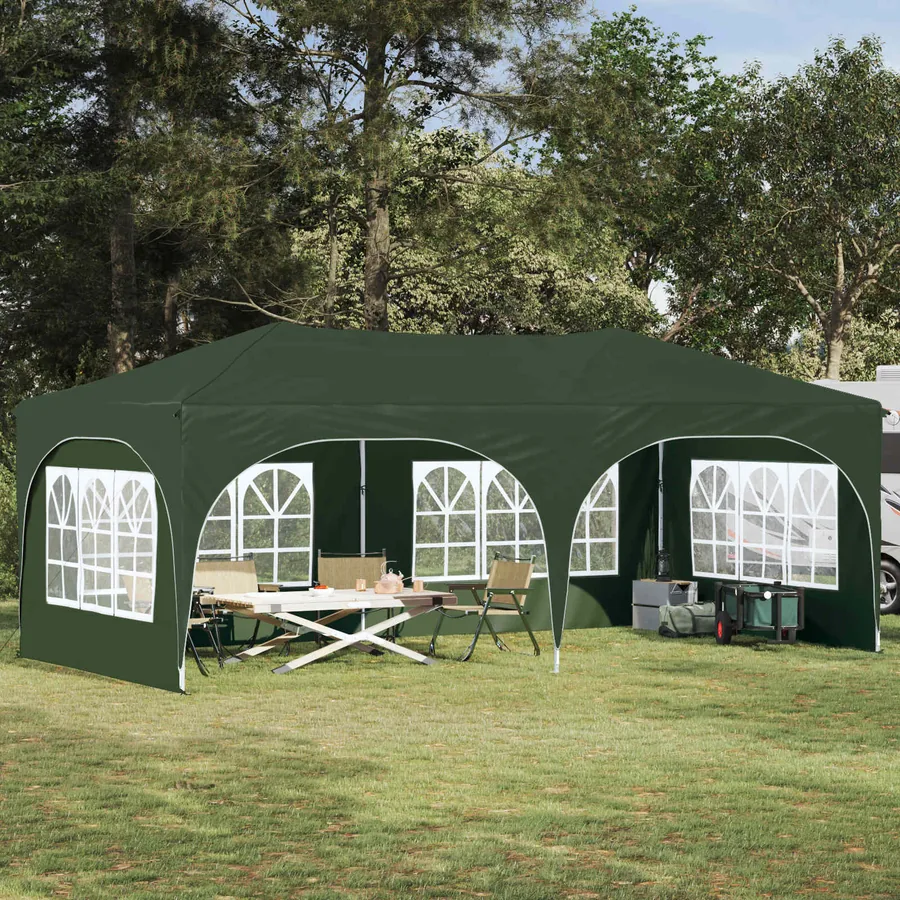 Tente de fête pop-up 575 x 288 x 245 cm Vert Tissu Oxford