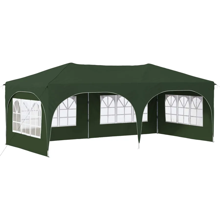 Tente de fête pop-up 575 x 288 x 245 cm Vert Tissu Oxford - 2