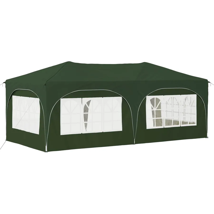 Tente de fête pop-up 575 x 288 x 245 cm Vert Tissu Oxford - 7