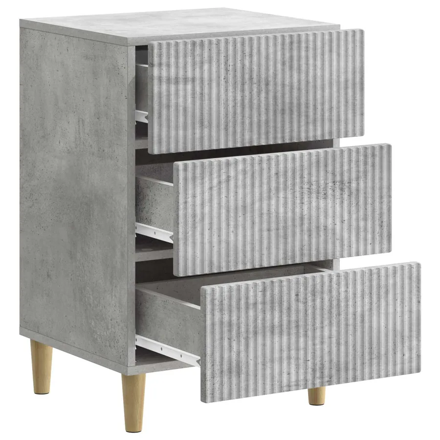 Cabinet de chevet avec tiroir Gris béton 43 x 41 x 66,5 cm - 4