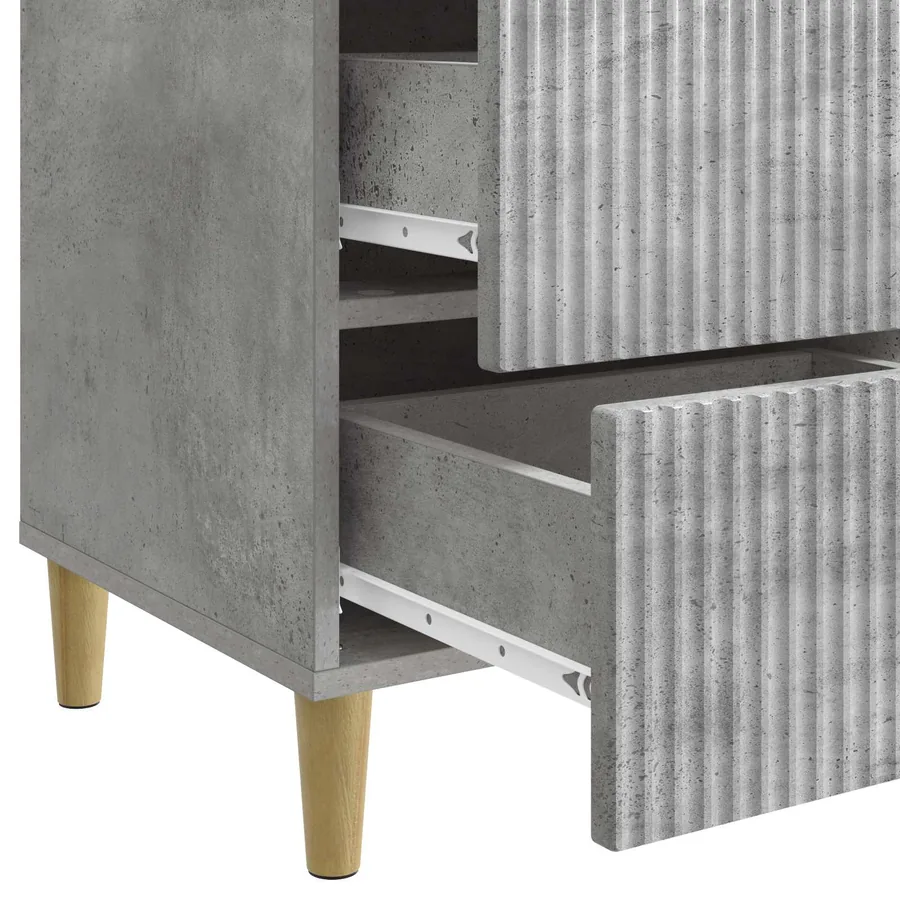 Cabinet de chevet avec tiroir Gris béton 43 x 41 x 66,5 cm - 9