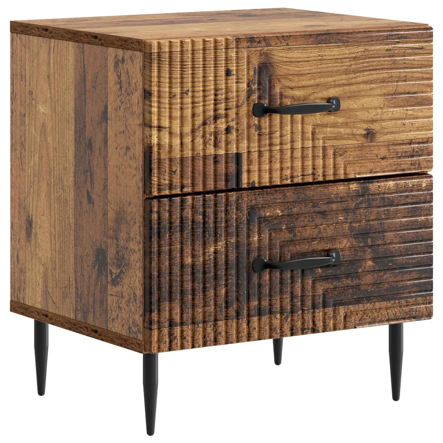 Cabinet de chevet avec tiroir Bois ancien 43 x 34,5 x 47,5 cm - 2