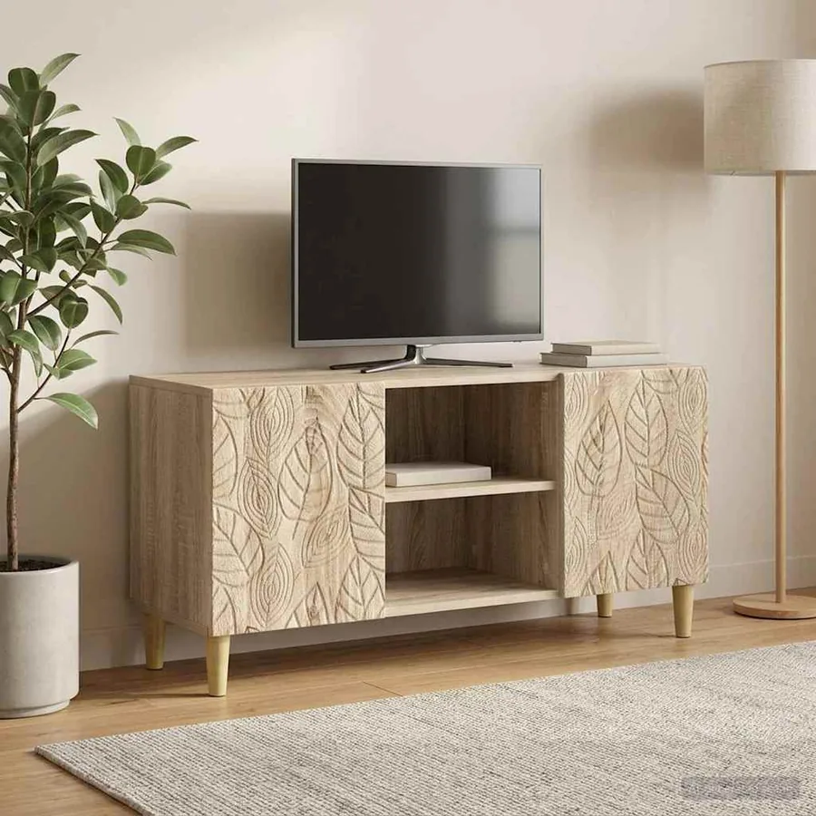 Meuble TV 102 x 34,5 x 50 cm Chêne Sonoma Bois d'ingénierie - 3