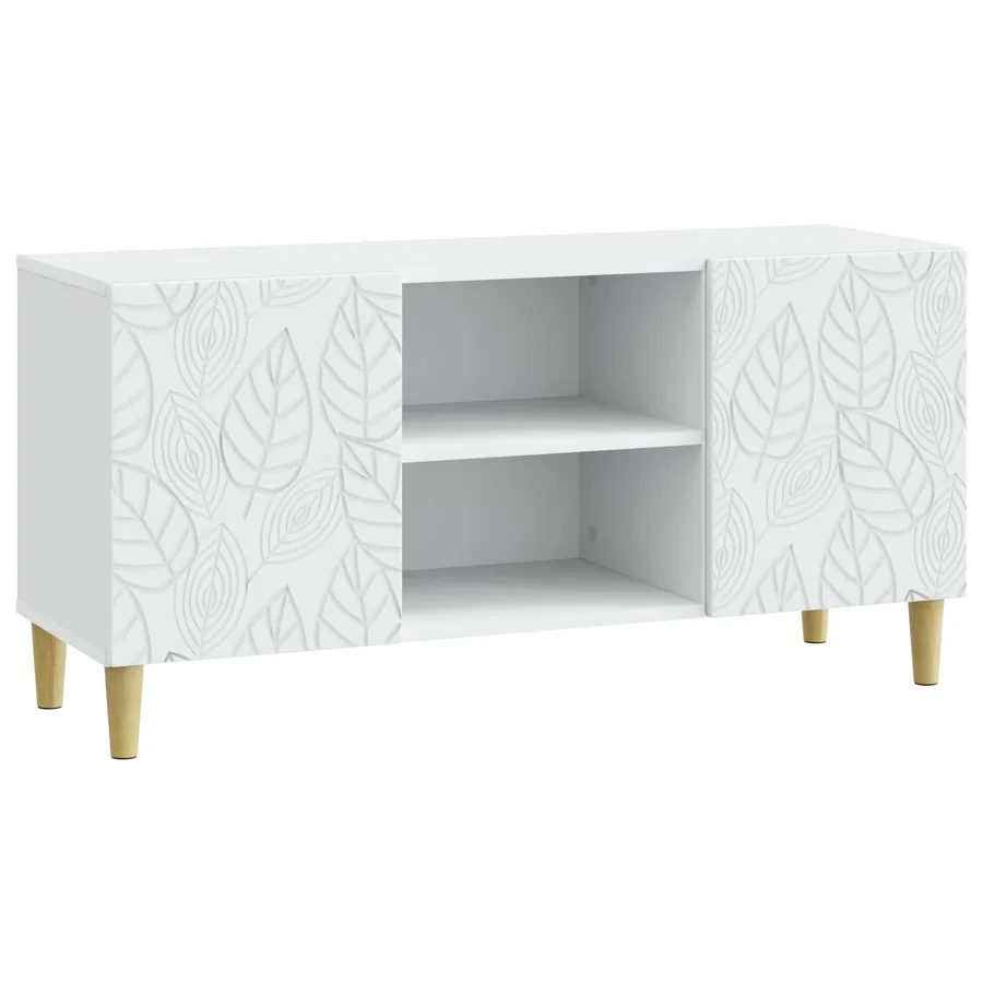 Meuble TV 102 x 34,5 x 50 cm Blanc Bois d'ingénierie - 2