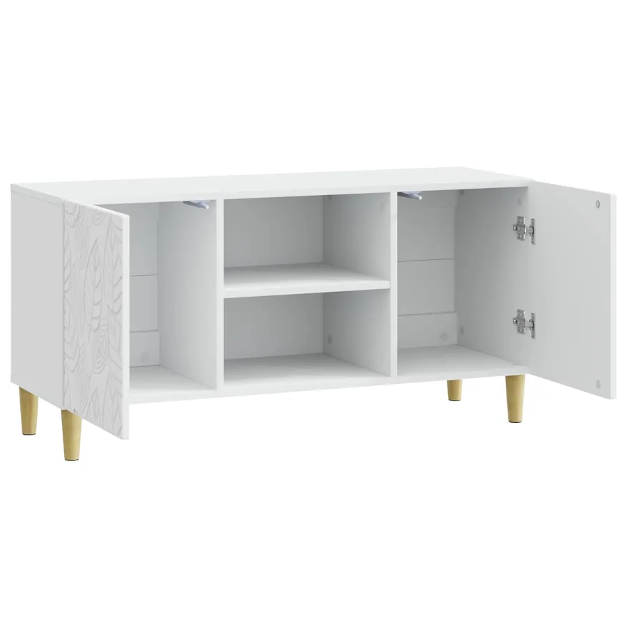 Meuble TV 102 x 34,5 x 50 cm Blanc Bois d'ingénierie - 4
