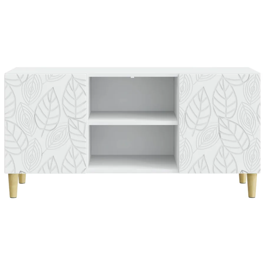 Meuble TV 102 x 34,5 x 50 cm Blanc Bois d'ingénierie - 5