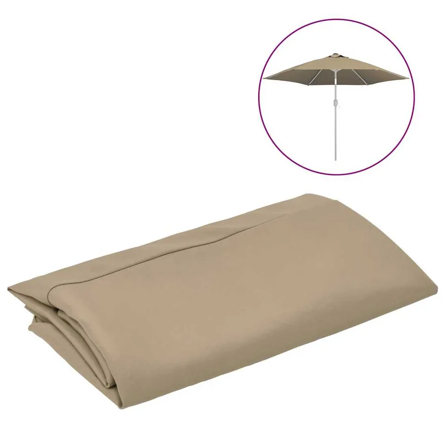 Replacement fabric for outdoor parasol Taupe 300 cm - 2