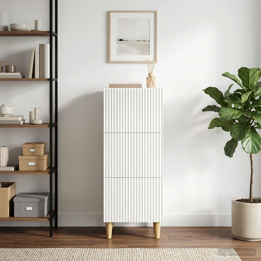 Armoire à tiroirs Blanc 33 x 34,5 x 90 cm Bois d'ingénierie - 4