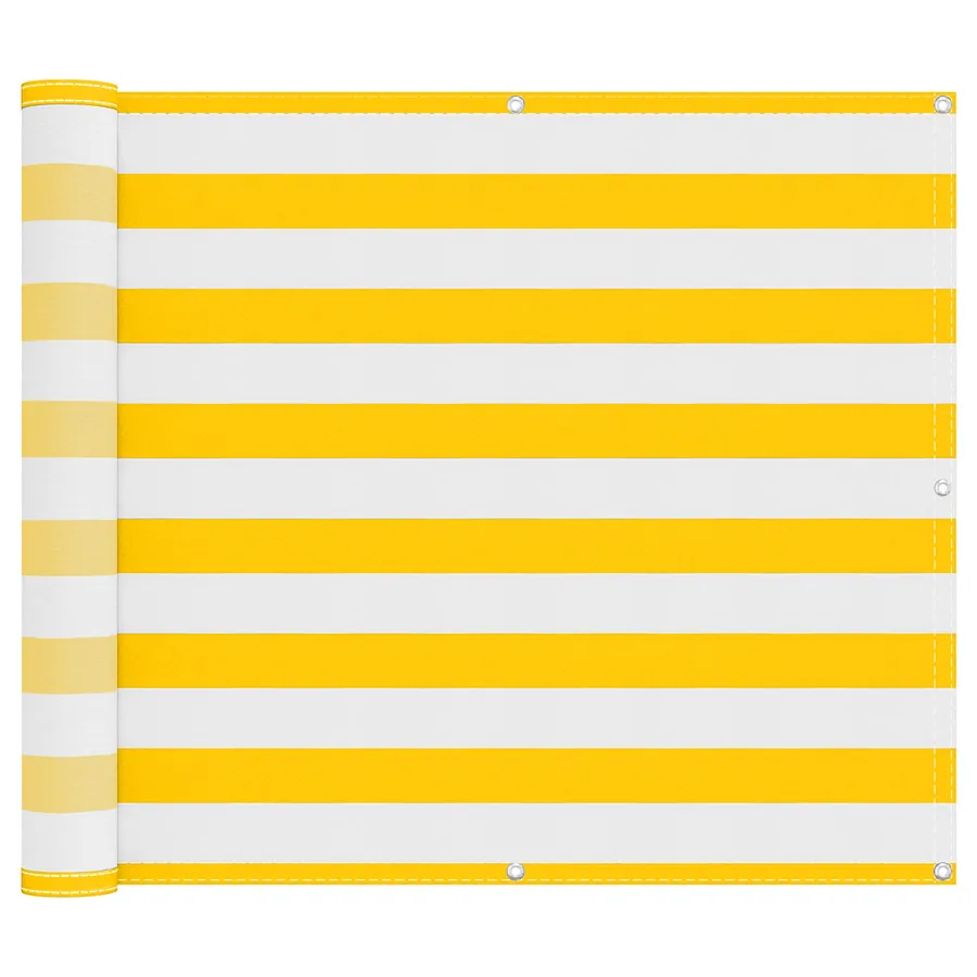 Écran de balcon Jaune et blanc 100 x 800 cm Tissu Oxford - 2