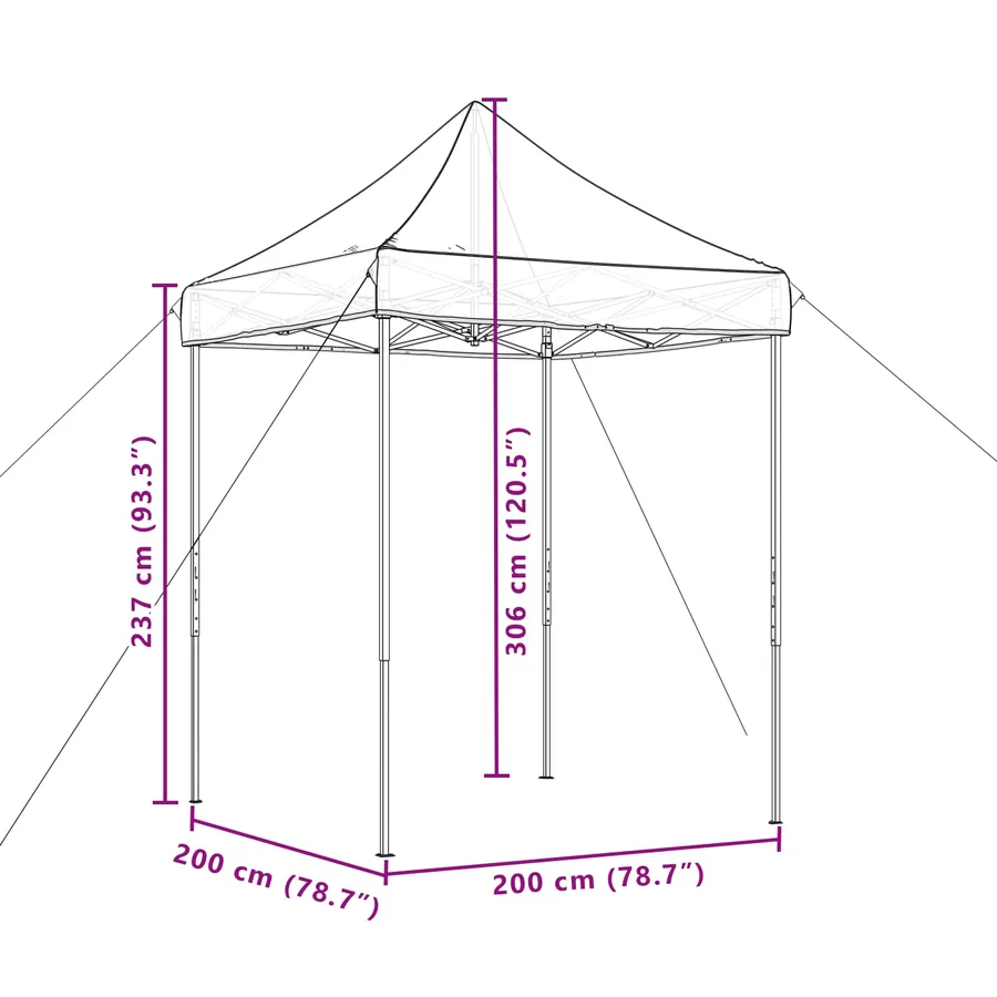 Tente de fête Terre cuite 200 x 200 x 306 cm Tissu Oxford - 11