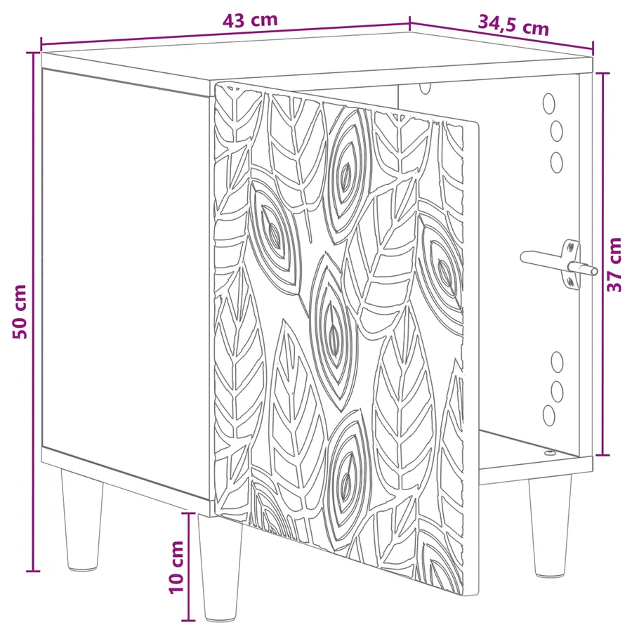 Table de chevet Blanc brillant 43 x 34,5 x 50 cm - 11