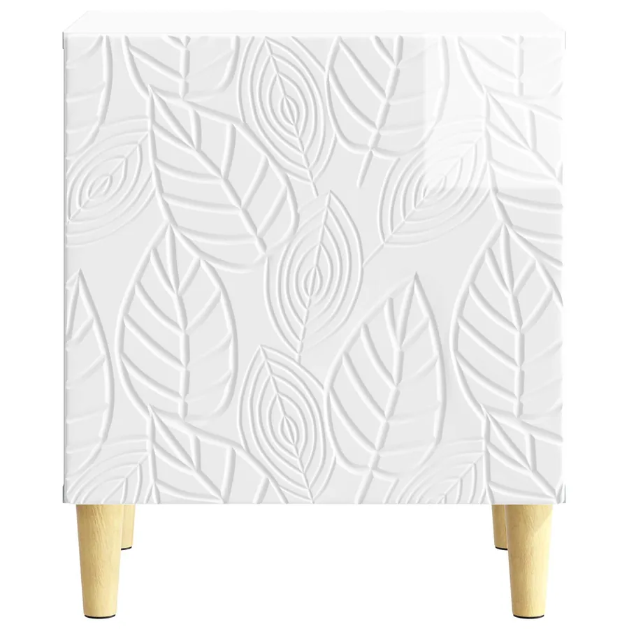 Table de chevet Blanc brillant 43 x 34,5 x 50 cm - 4