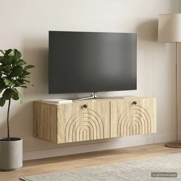 Meuble TV mural Chêne Sonoma 98 x 41 x 30 cm Bois d'ingénierie