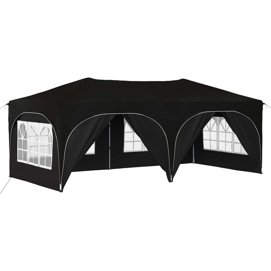 Tente de fête pop-up 575 x 288 x 245 cm Noir Tissu Oxford - 2