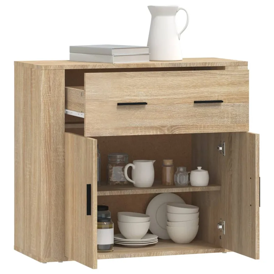 Buffet Chêne sonoma 80x33x70 cm Bois d'ingénierie - 7