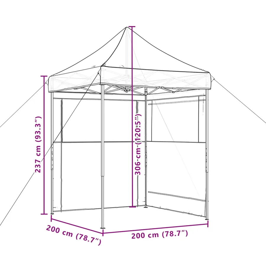 Tente de fête Noir 200 x 200 x 306 cm Tissu Oxford - 11