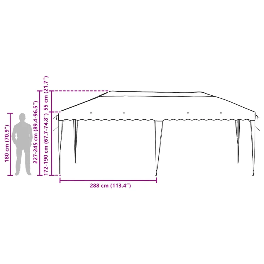 Tente de fête pop-up 575 x 290 x 245 cm Vert - 17