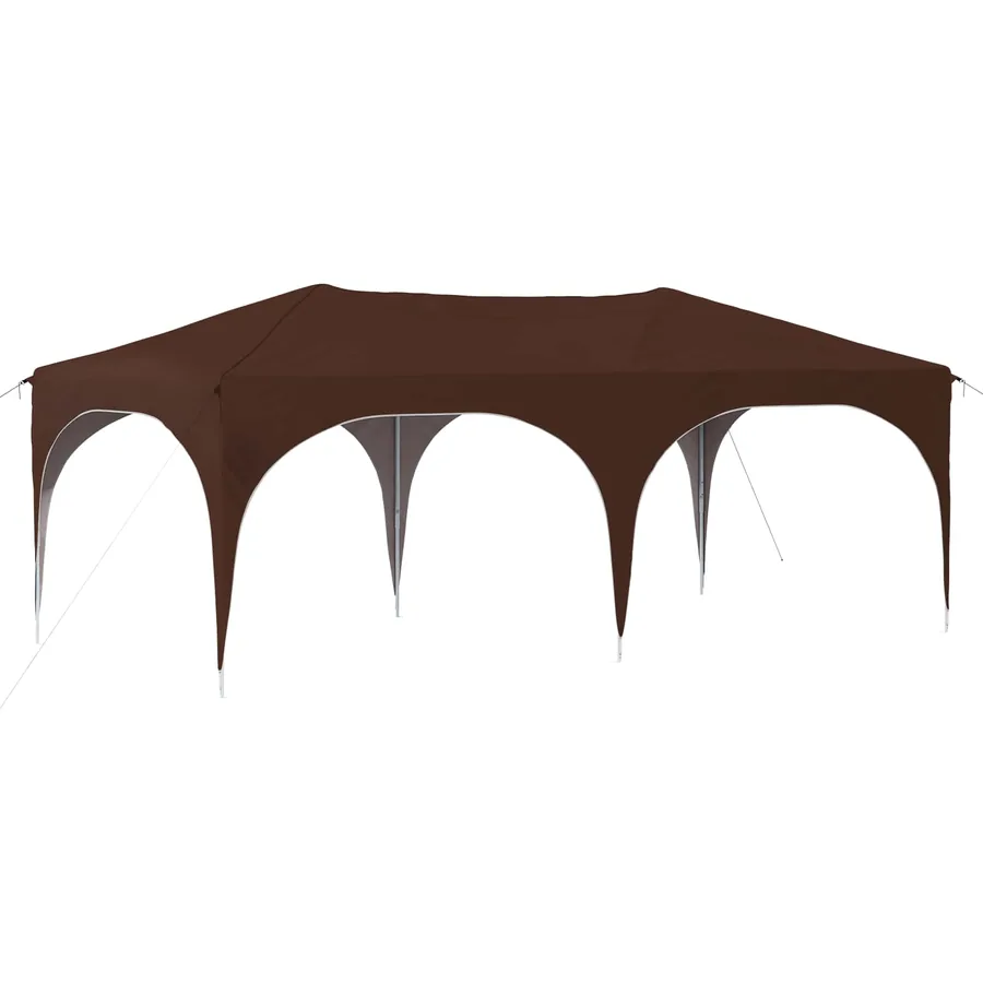 Tente de fête pop-up 575 x 288 x 245 cm Marron Tissu Oxford - 2