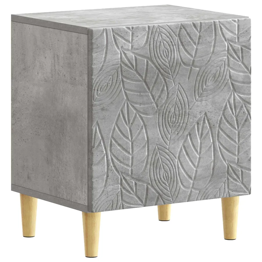 Table de chevet Gris béton 43 x 34,5 x 50 cm Bois d'ingénierie - 2
