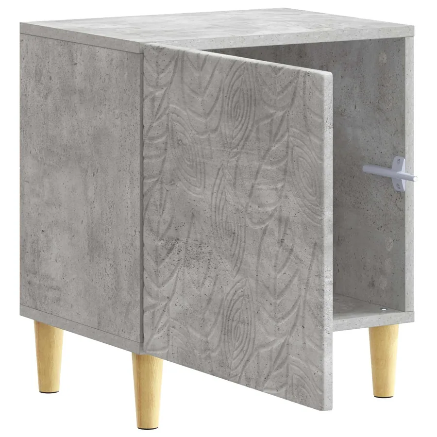 Table de chevet Gris béton 43 x 34,5 x 50 cm Bois d'ingénierie - 3