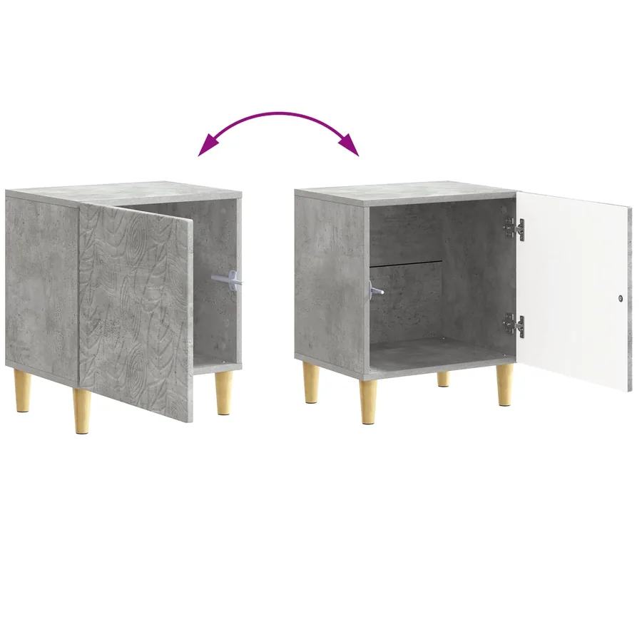 Table de chevet Gris béton 43 x 34,5 x 50 cm Bois d'ingénierie - 9