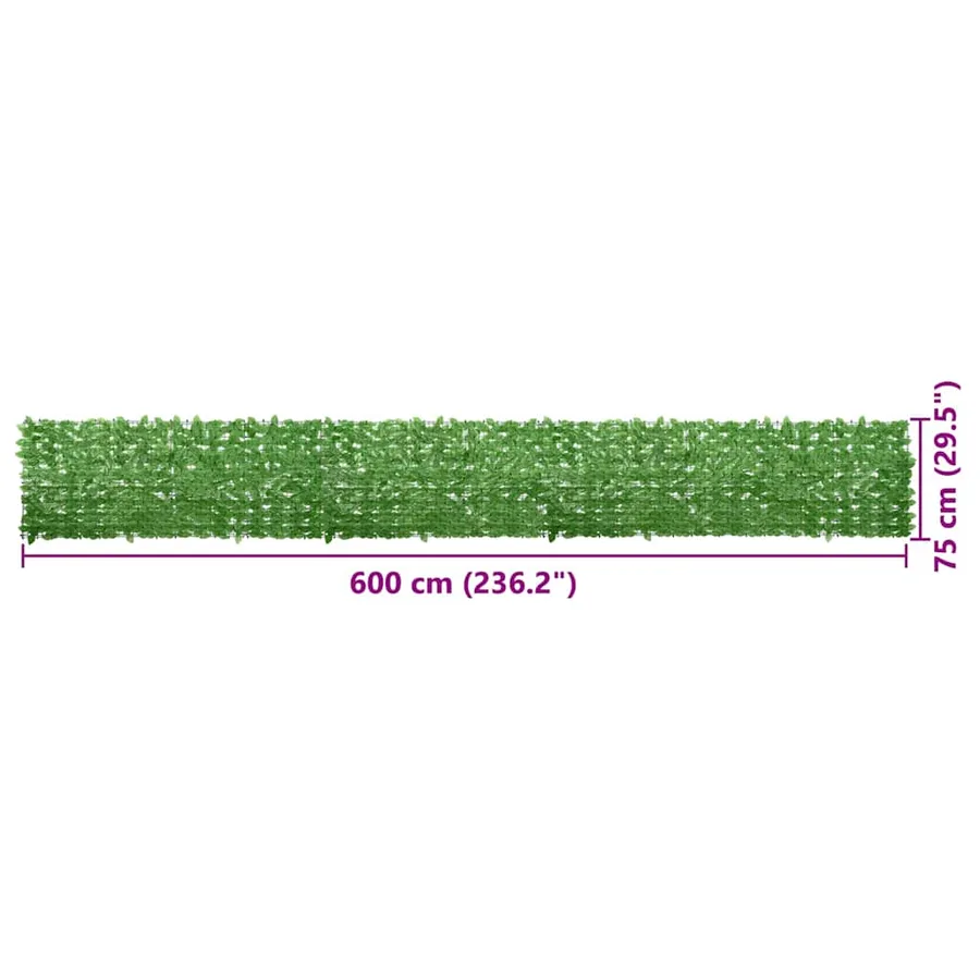 Écran de balcon avec feuilles vert 600x75 cm - 7