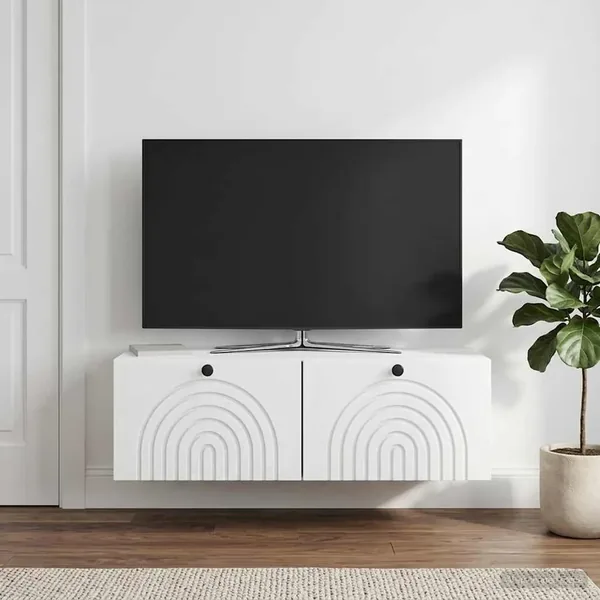 Meuble TV mural Blanc 99 x 41 x 30 cm Bois d'ingénierie