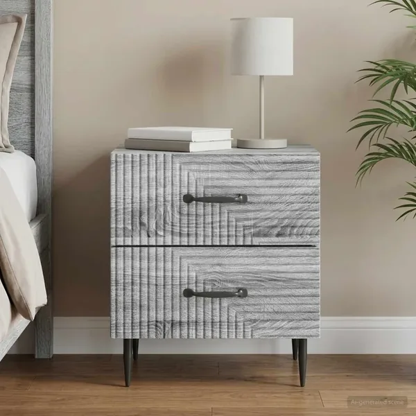 Cabinet de chevet avec tiroir Sonoma gris 43 x 34,5 x 47,5 cm