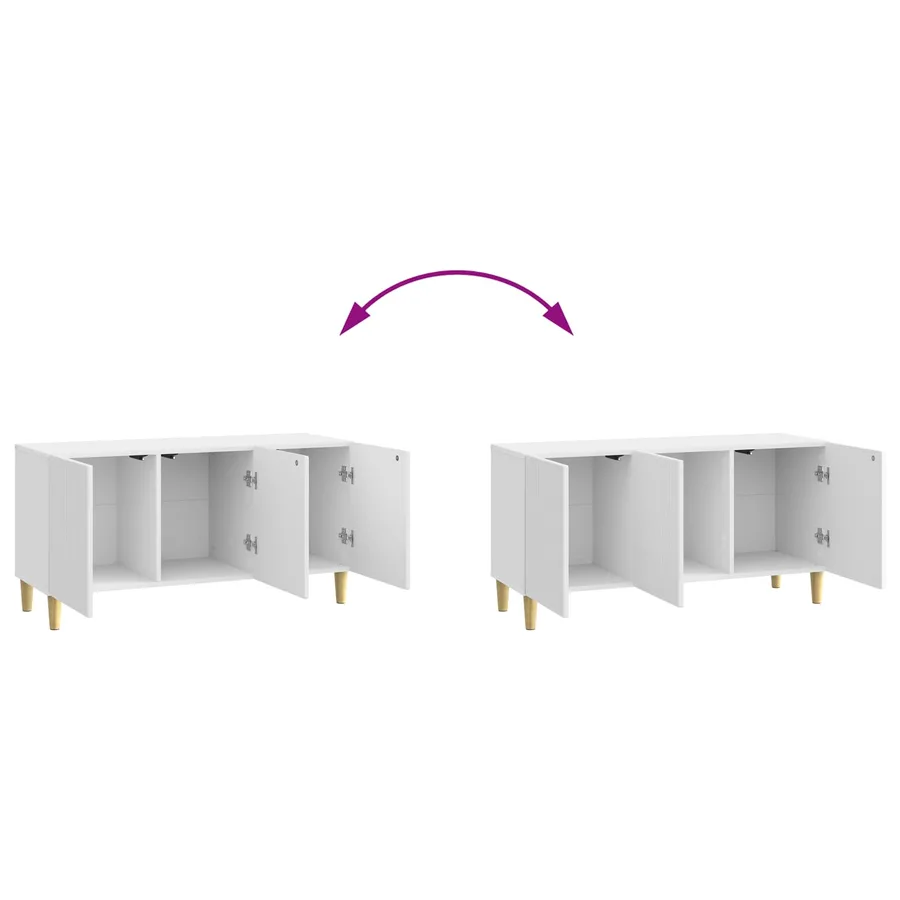 Meuble TV Blanc brillant 99 x 34,5 x 50 cm Bois d'ingénierie - 11
