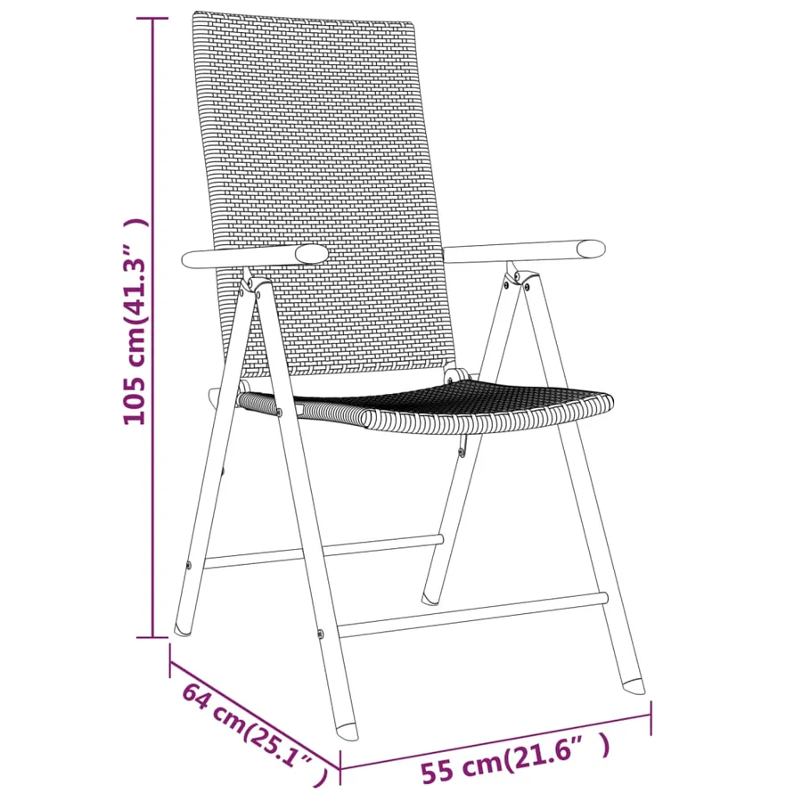 Ensemble à manger de jardin 9 pcs Noir - 7