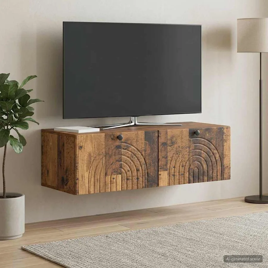 Meuble TV mural Bois ancien 99 x 41 x 30 cm Bois d'ingénierie