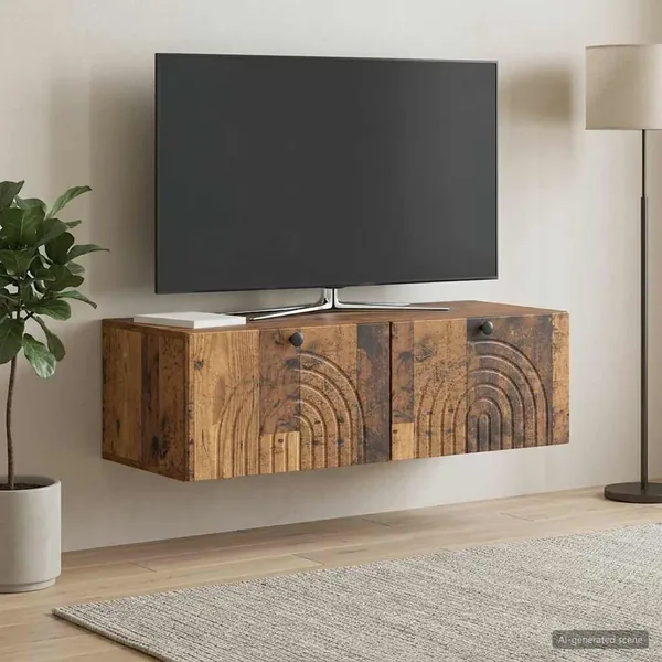 Meuble TV mural Bois ancien 99 x 41 x 30 cm Bois d'ingénierie