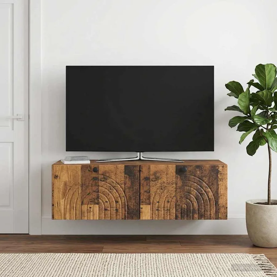 Meuble TV mural Bois ancien 99 x 41 x 30 cm Bois d'ingénierie - 4