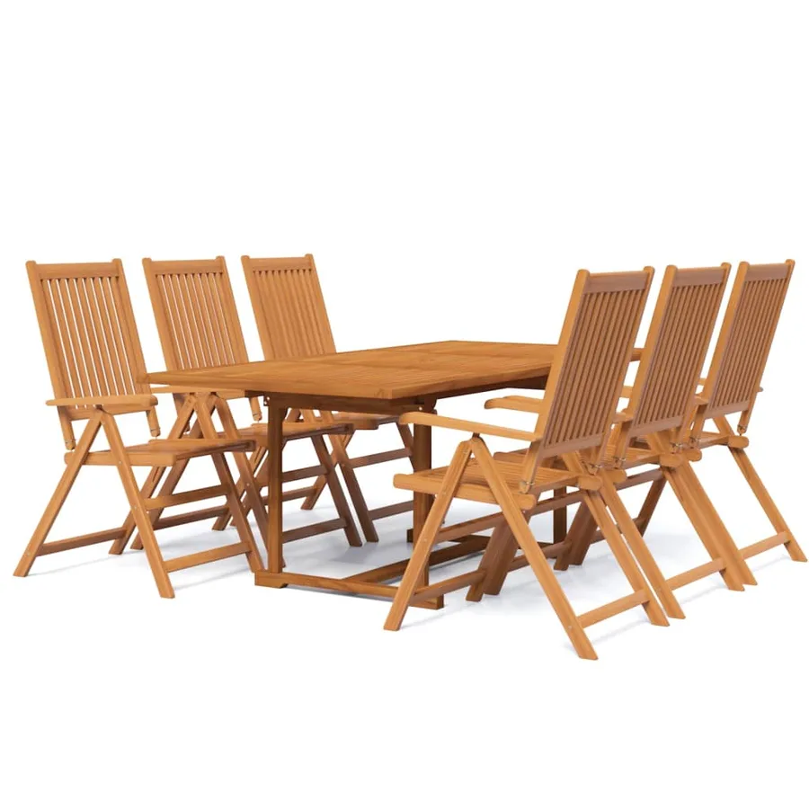 Ensemble à manger de jardin 7 pcs Bois d'acacia massif 150-200 cm - 2