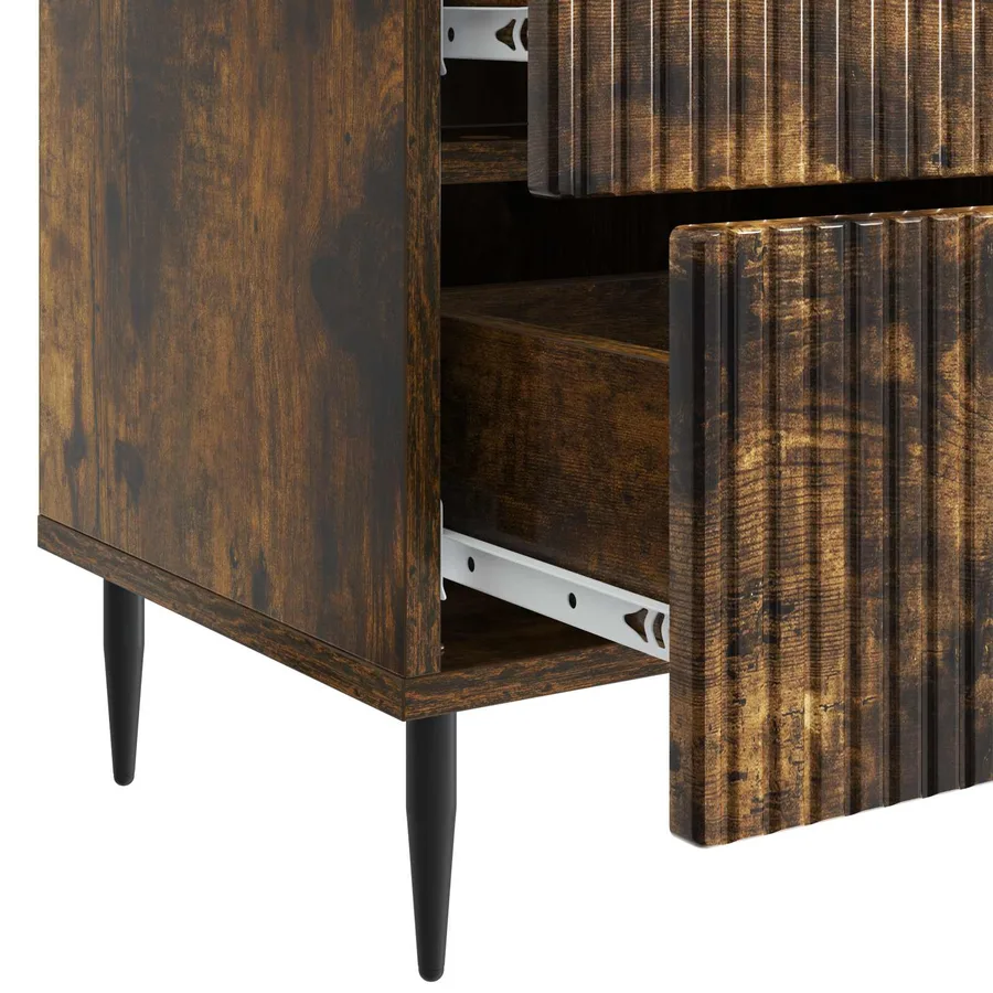 Cabinet de chevet avec tiroir Chêne fumé 43 x 34,5 x 47,5 cm - 9