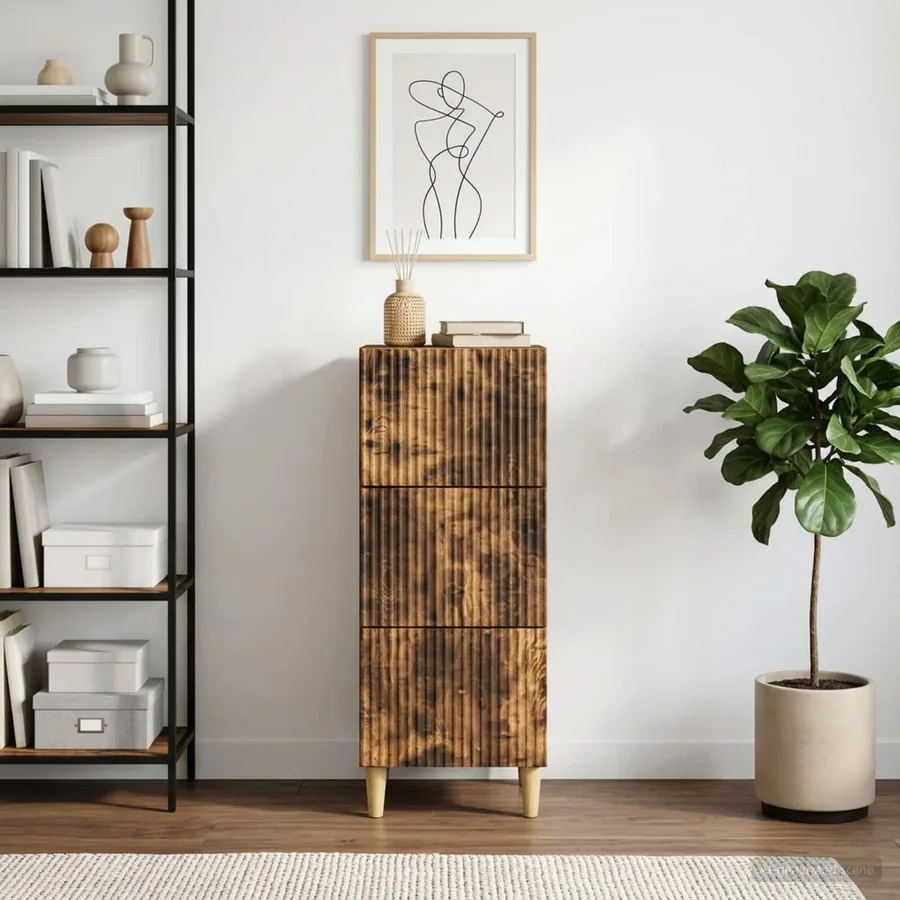 Armoire à tiroirs Chêne fumé 33 x 34,5 x 90 cm